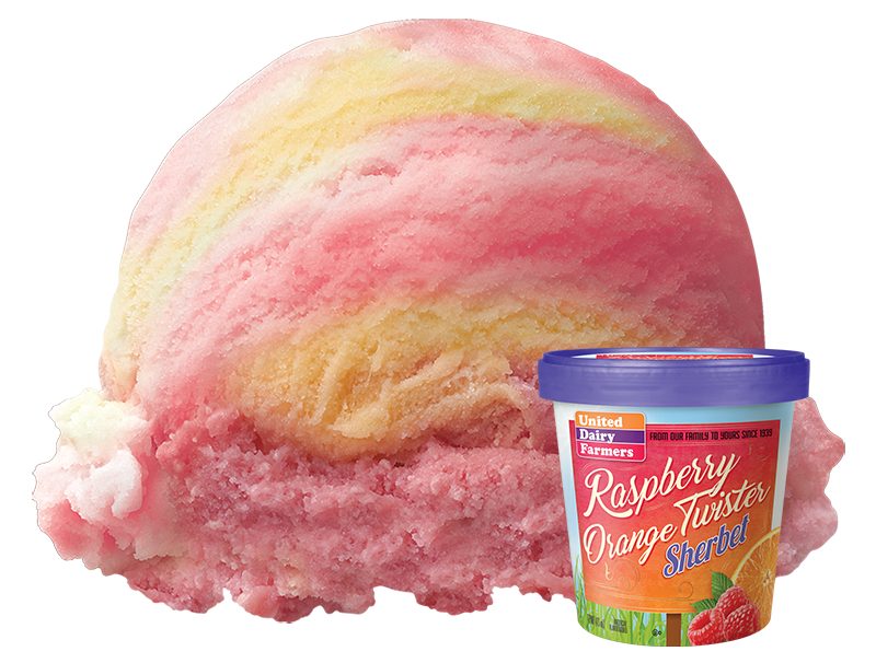 Raspberry Orange Twister Sherbet