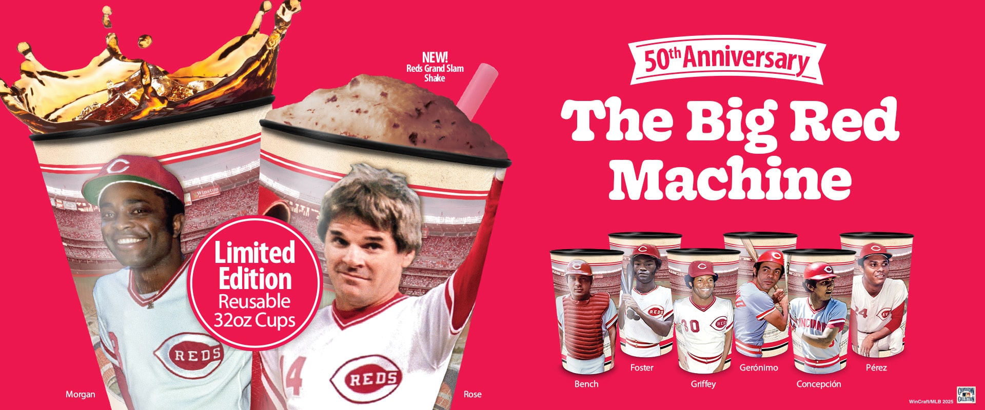 50th Anniversary of The Big Red Machine Limited Edition Reusable 32oz Cups